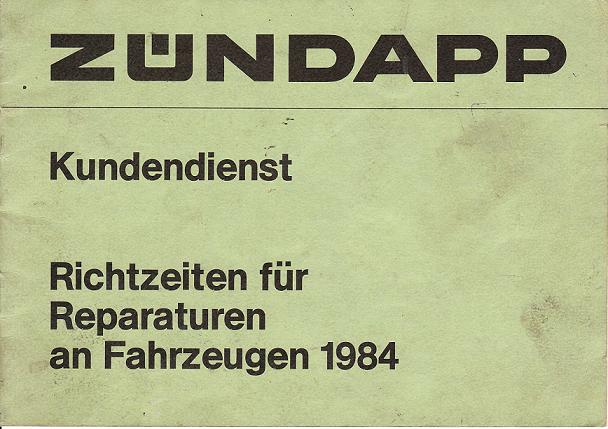 Original Richtzeiten (Model Typen siehe Artikelbeschreibung)